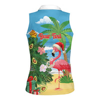 Flamingo Hawaii Summer Christmas Personalized Women Sleeveless Polo Shirt Mele Kalikimaka Beachy Vibes LT14 - Polynesian Pride