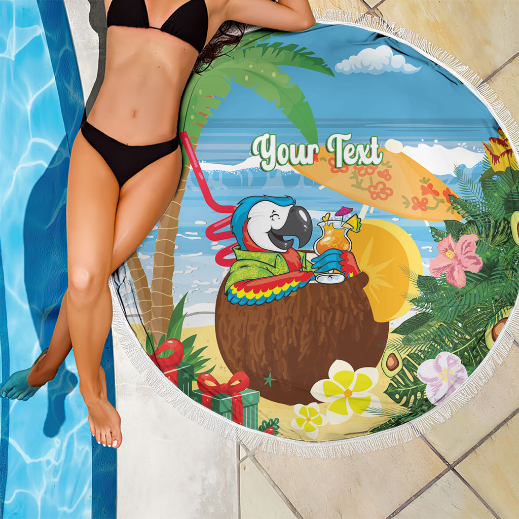 Chilling Parrot Hawaii Summer Christmas Personalized Beach Blanket It's 5 O'Clock Somewhere Beachy Vibes LT14 - Polynesian Pride