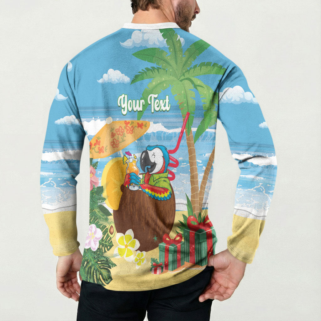 Chilling Parrot Hawaii Summer Christmas Personalized Button Sweatshirt It's 5 O'Clock Somewhere Beachy Vibes LT14 - Polynesian Pride