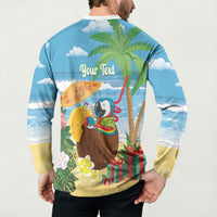 Chilling Parrot Hawaii Summer Christmas Personalized Button Sweatshirt It's 5 O'Clock Somewhere Beachy Vibes LT14 - Polynesian Pride
