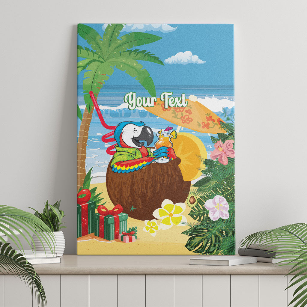 Chilling Parrot Hawaii Summer Christmas Personalized Canvas Wall Art It's 5 O'Clock Somewhere Beachy Vibes