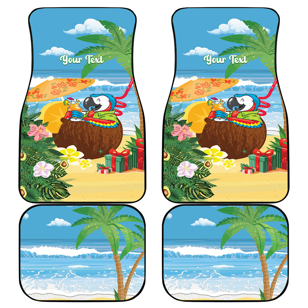 Chilling Parrot Hawaii Summer Christmas Personalized Car Mats It's 5 O'Clock Somewhere Beachy Vibes