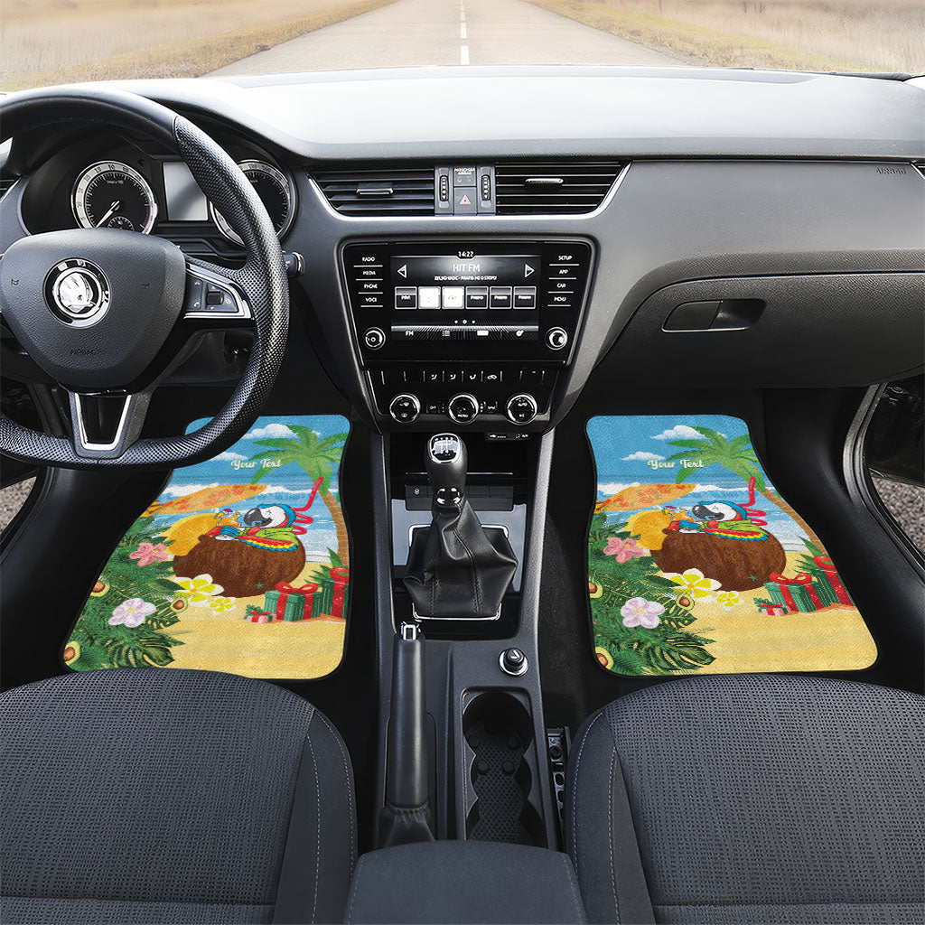 Chilling Parrot Hawaii Summer Christmas Personalized Car Mats It's 5 O'Clock Somewhere Beachy Vibes