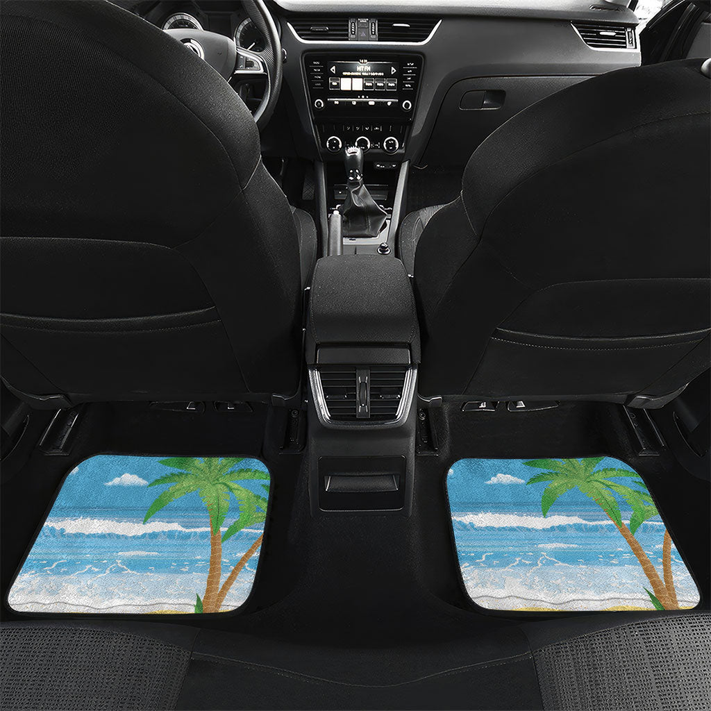 Chilling Parrot Hawaii Summer Christmas Personalized Car Mats It's 5 O'Clock Somewhere Beachy Vibes