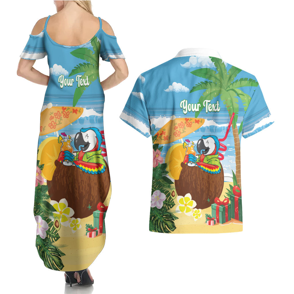 Chilling Parrot Hawaii Summer Christmas Personalized Couples Matching Summer Maxi Dress and Hawaiian Shirt It's 5 O'Clock Somewhere Beachy Vibes LT14 - Polynesian Pride