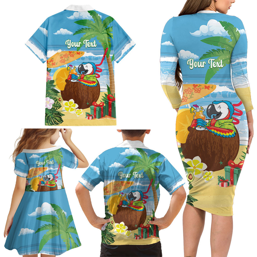 Chilling Parrot Hawaii Summer Christmas Personalized Family Matching Long Sleeve Bodycon Dress and Hawaiian Shirt It's 5 O'Clock Somewhere Beachy Vibes LT14 - Polynesian Pride