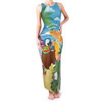 Chilling Parrot Hawaii Summer Christmas Personalized Family Matching Tank Maxi Dress and Hawaiian Shirt It's 5 O'Clock Somewhere Beachy Vibes LT14 Mom's Dress Blue - Polynesian Pride
