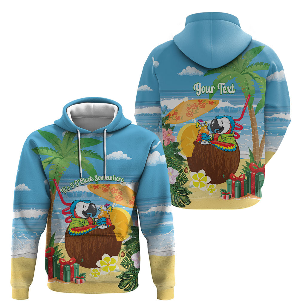 Chilling Parrot Hawaii Summer Christmas Personalized Hoodie It's 5 O'Clock Somewhere Beachy Vibes