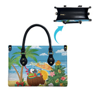 Chilling Parrot Hawaii Summer Christmas Personalized Leather Bag It's 5 O'Clock Somewhere Beachy Vibes LT14 - Polynesian Pride