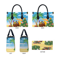 Chilling Parrot Hawaii Summer Christmas Personalized Leather Bag It's 5 O'Clock Somewhere Beachy Vibes LT14 - Polynesian Pride