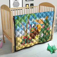 Chilling Parrot Hawaii Summer Christmas Personalized Quilt It's 5 O'Clock Somewhere Beachy Vibes