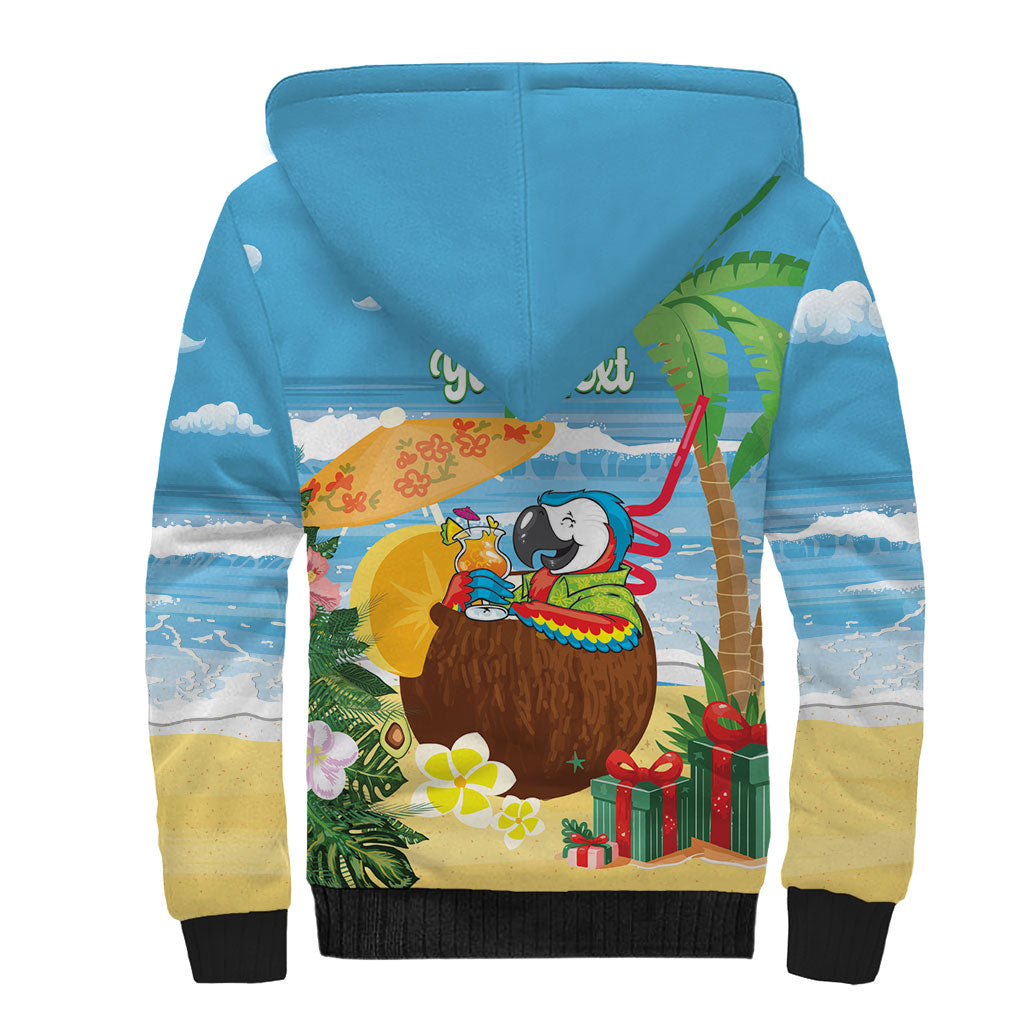 Chilling Parrot Hawaii Summer Christmas Personalized Sherpa Hoodie It's 5 O'Clock Somewhere Beachy Vibes LT14 - Polynesian Pride