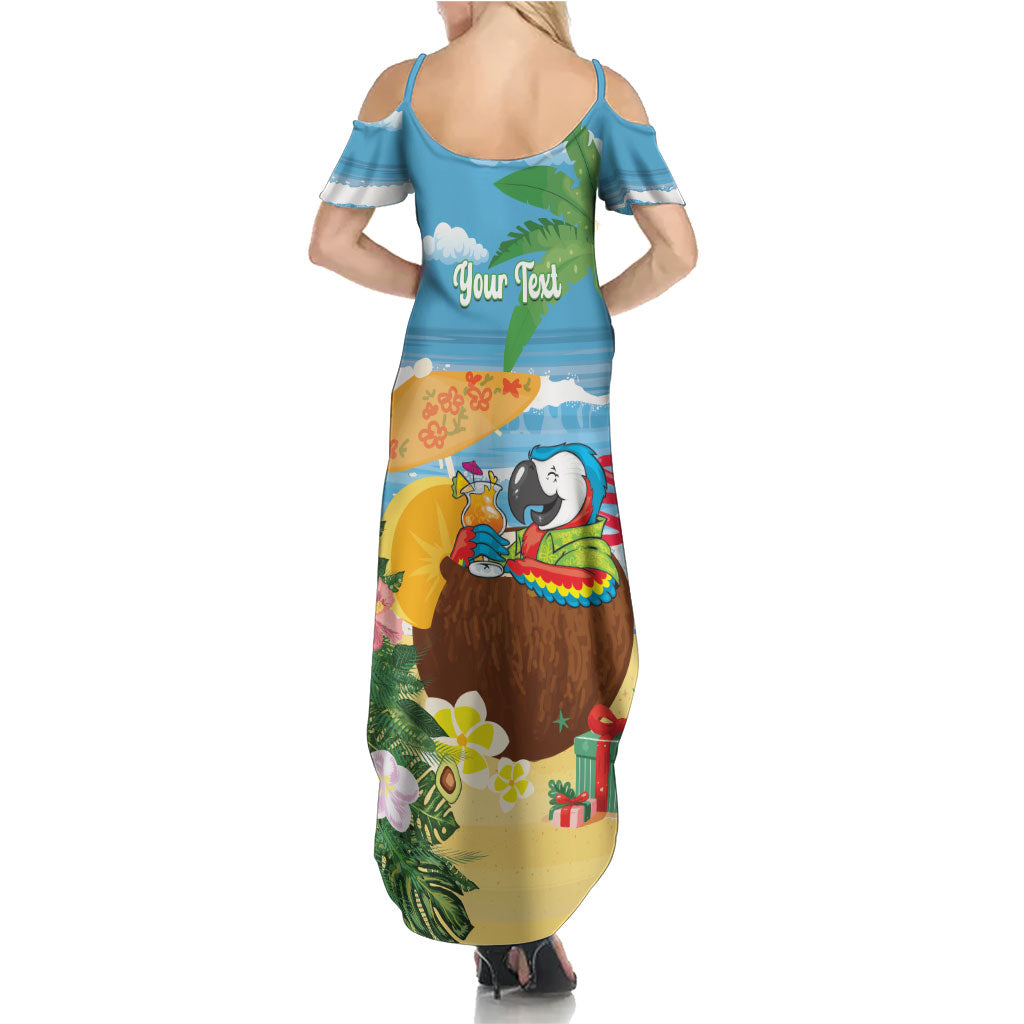 Chilling Parrot Hawaii Summer Christmas Personalized Summer Maxi Dress It's 5 O'Clock Somewhere Beachy Vibes