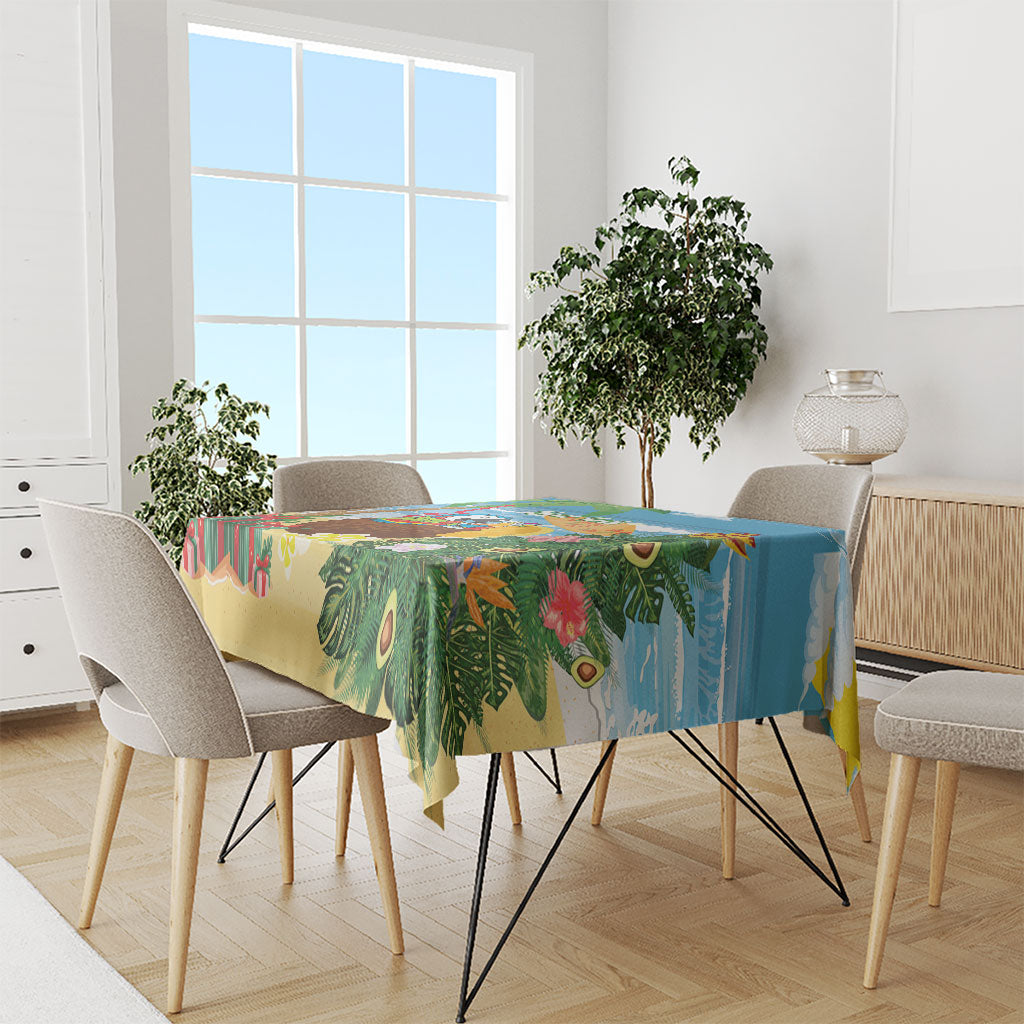 Chilling Parrot Hawaii Summer Christmas Personalized Tablecloth It's 5 O'Clock Somewhere Beachy Vibes LT14 - Polynesian Pride