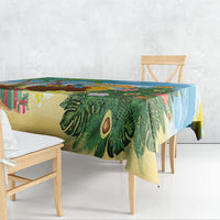 Chilling Parrot Hawaii Summer Christmas Personalized Tablecloth It's 5 O'Clock Somewhere Beachy Vibes LT14 - Polynesian Pride