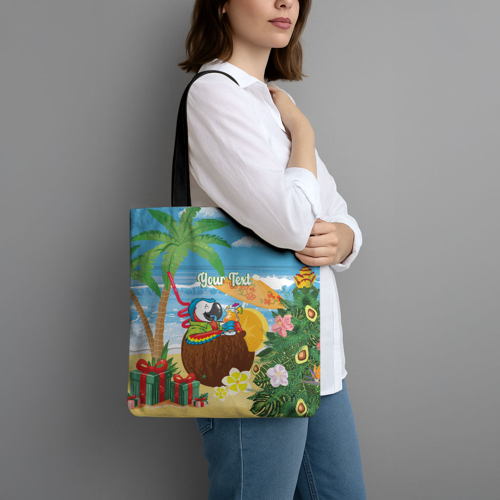 Chilling Parrot Hawaii Summer Christmas Personalized Tote Bag It's 5 O'Clock Somewhere Beachy Vibes