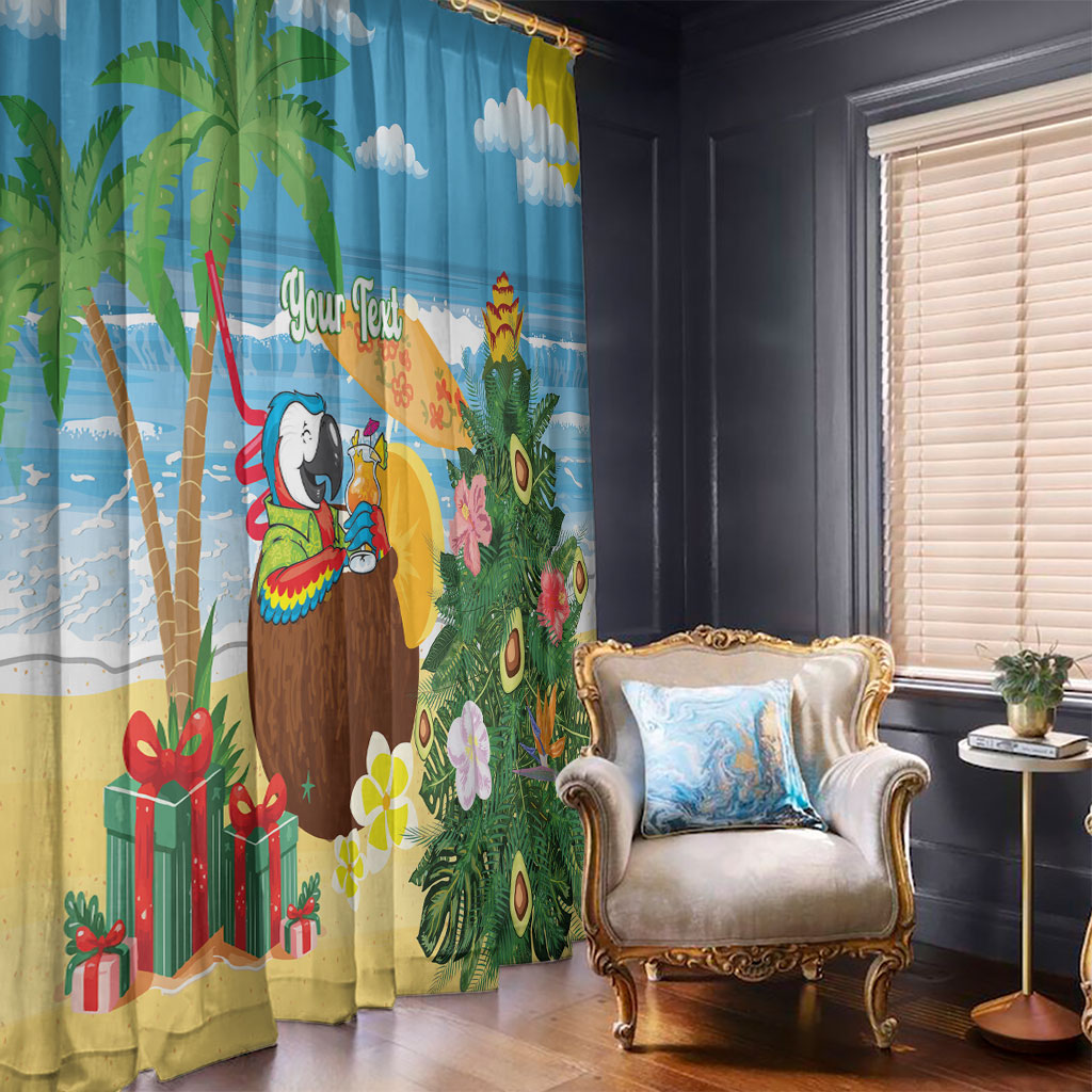 Chilling Parrot Hawaii Summer Christmas Personalized Window Curtain It's 5 O'Clock Somewhere Beachy Vibes LT14 - Polynesian Pride