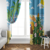 Chilling Parrot Hawaii Summer Christmas Personalized Window Curtain It's 5 O'Clock Somewhere Beachy Vibes LT14 - Polynesian Pride