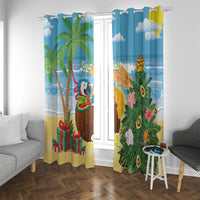 Chilling Parrot Hawaii Summer Christmas Personalized Window Curtain It's 5 O'Clock Somewhere Beachy Vibes LT14 With Grommets Blue - Polynesian Pride