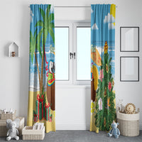 Chilling Parrot Hawaii Summer Christmas Personalized Window Curtain It's 5 O'Clock Somewhere Beachy Vibes LT14 - Polynesian Pride