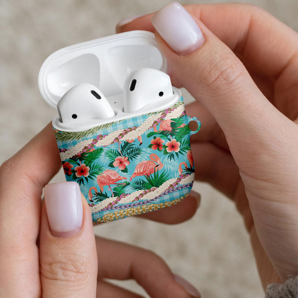 Flamingo Hawaii Summer AirPods Case Hawaiian Lei Pakala Motifs Tropical Style LT14 - Polynesian Pride