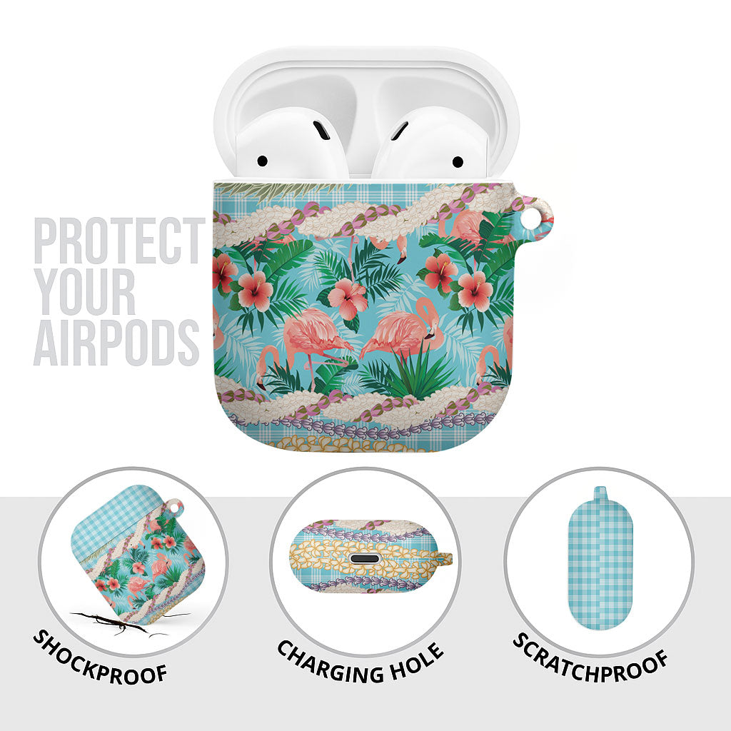 Flamingo Hawaii Summer AirPods Case Hawaiian Lei Pakala Motifs Tropical Style LT14 - Polynesian Pride
