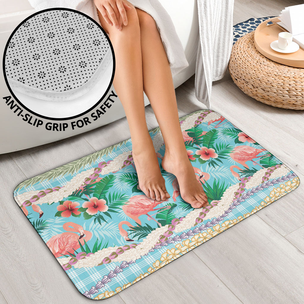 Flamingo Hawaii Summer Bathroom Set Hawaiian Lei Pakala Motifs Tropical Style