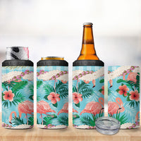Flamingo Hawaii Summer 4 in 1 Can Cooler Tumbler Hawaiian Lei Pakala Motifs Tropical Style LT14 - Polynesian Pride