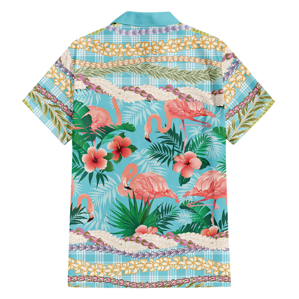Flamingo Hawaii Summer Family Matching Long Sleeve Bodycon Dress and Hawaiian Shirt Hawaiian Lei Pakala Motifs Tropical Style LT14 - Polynesian Pride