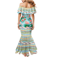 Flamingo Hawaii Summer Family Matching Mermaid Dress and Hawaiian Shirt Hawaiian Lei Pakala Motifs Tropical Style LT14 - Polynesian Pride