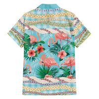 Flamingo Hawaii Summer Family Matching Summer Maxi Dress and Hawaiian Shirt Hawaiian Lei Pakala Motifs Tropical Style LT14 - Polynesian Pride