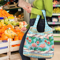 Flamingo Hawaii Summer Grocery Bag Hawaiian Lei Pakala Motifs Tropical Style LT14 - Polynesian Pride