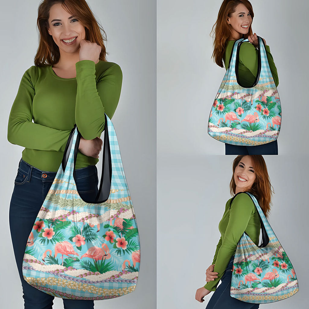 Flamingo Hawaii Summer Grocery Bag Hawaiian Lei Pakala Motifs Tropical Style LT14 - Polynesian Pride