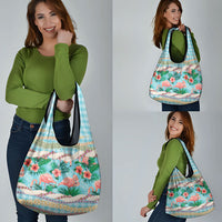 Flamingo Hawaii Summer Grocery Bag Hawaiian Lei Pakala Motifs Tropical Style LT14 - Polynesian Pride
