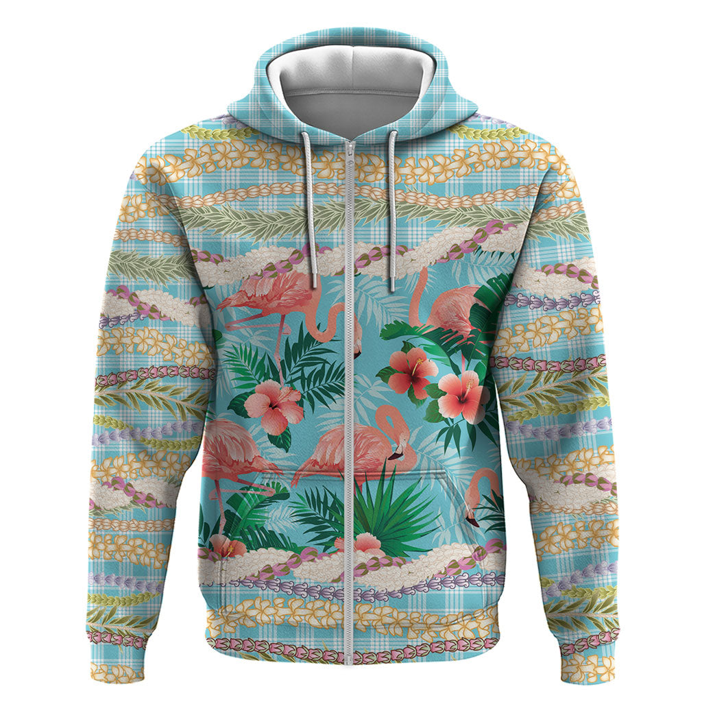 Flamingo Hawaii Summer Hoodie Hawaiian Lei Pakala Motifs Tropical Style
