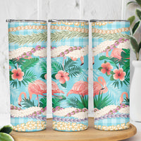 Flamingo Hawaii Summer Skinny Tumbler Hawaiian Lei Pakala Motifs Tropical Style LT14 - Polynesian Pride