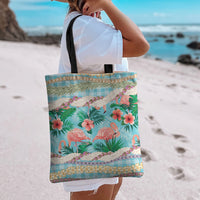 Flamingo Hawaii Summer Tote Bag Hawaiian Lei Pakala Motifs Tropical Style LT14 - Polynesian Pride