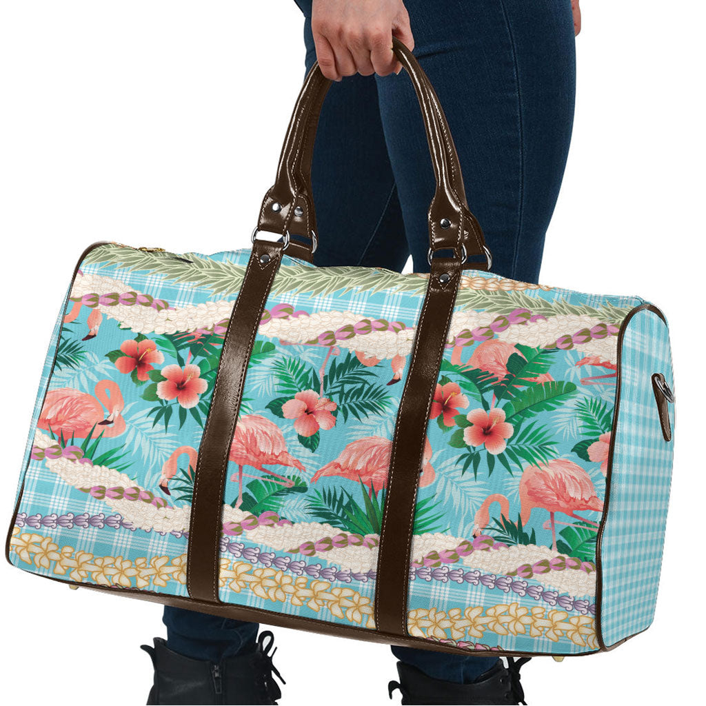 Flamingo Hawaii Summer Travel Bag Hawaiian Lei Pakala Motifs Tropical Style