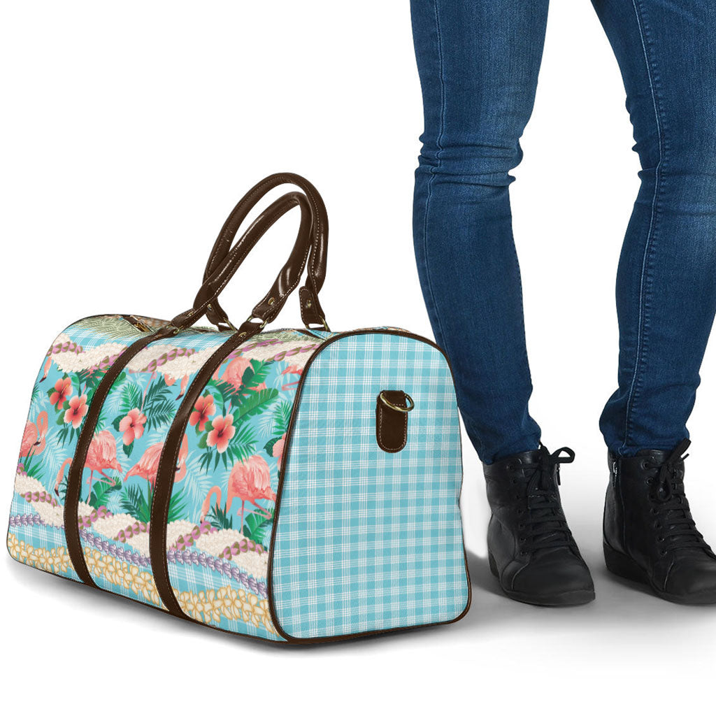 Flamingo Hawaii Summer Travel Bag Hawaiian Lei Pakala Motifs Tropical Style