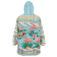 Flamingo Hawaii Summer Wearable Blanket Hoodie Hawaiian Lei Pakala Motifs Tropical Style LT14 - Polynesian Pride