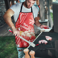 New Zealand Christmas In July Apron Funny Santa Sheep Meri Kirihimete Red LT14 - Polynesian Pride