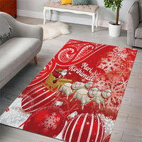 New Zealand Christmas In July Area Rug Funny Santa Sheep Meri Kirihimete Red LT14 - Polynesian Pride