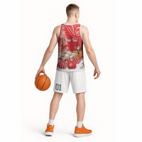 New Zealand Christmas In July Personalised Basketball Jersey Funny Santa Sheep Meri Kirihimete Red LT14 - Polynesian Pride