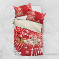 New Zealand Christmas In July Bedding Set Funny Santa Sheep Meri Kirihimete Red LT14 US Twin 172cm x 218cm Red - Polynesian Pride