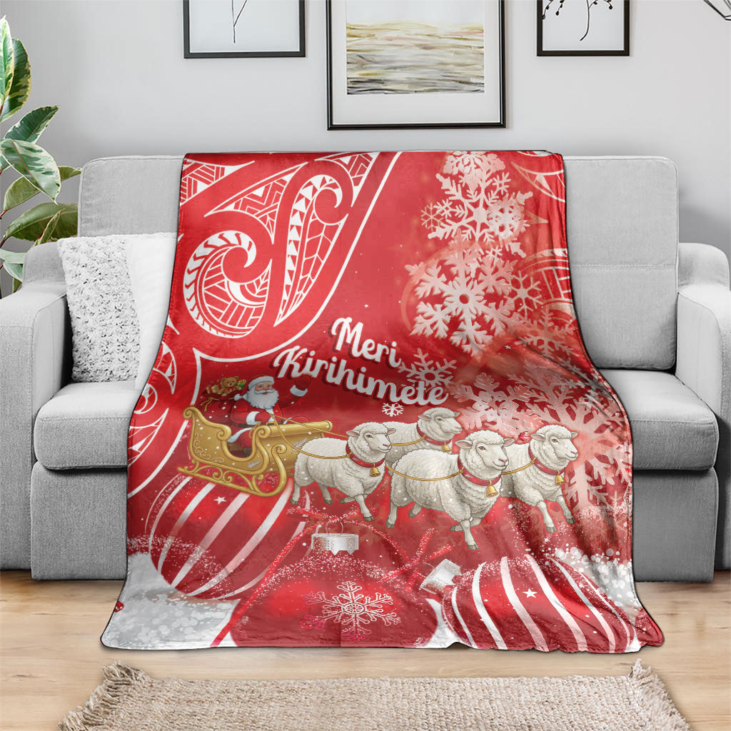 New Zealand Christmas In July Blanket Funny Santa Sheep Meri Kirihimete Red LT14 - Polynesian Pride
