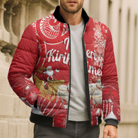 New Zealand Christmas In July Personalised Bomber Puffer Jacket Funny Santa Sheep Meri Kirihimete Red LT14 - Polynesian Pride