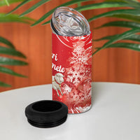 New Zealand Christmas In July Personalised 4 in 1 Can Cooler Tumbler Funny Santa Sheep Meri Kirihimete Red LT14 - Polynesian Pride
