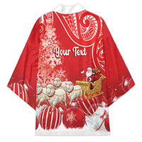 New Zealand Christmas In July Personalised Kimono Funny Santa Sheep Meri Kirihimete Red LT14 - Polynesian Pride