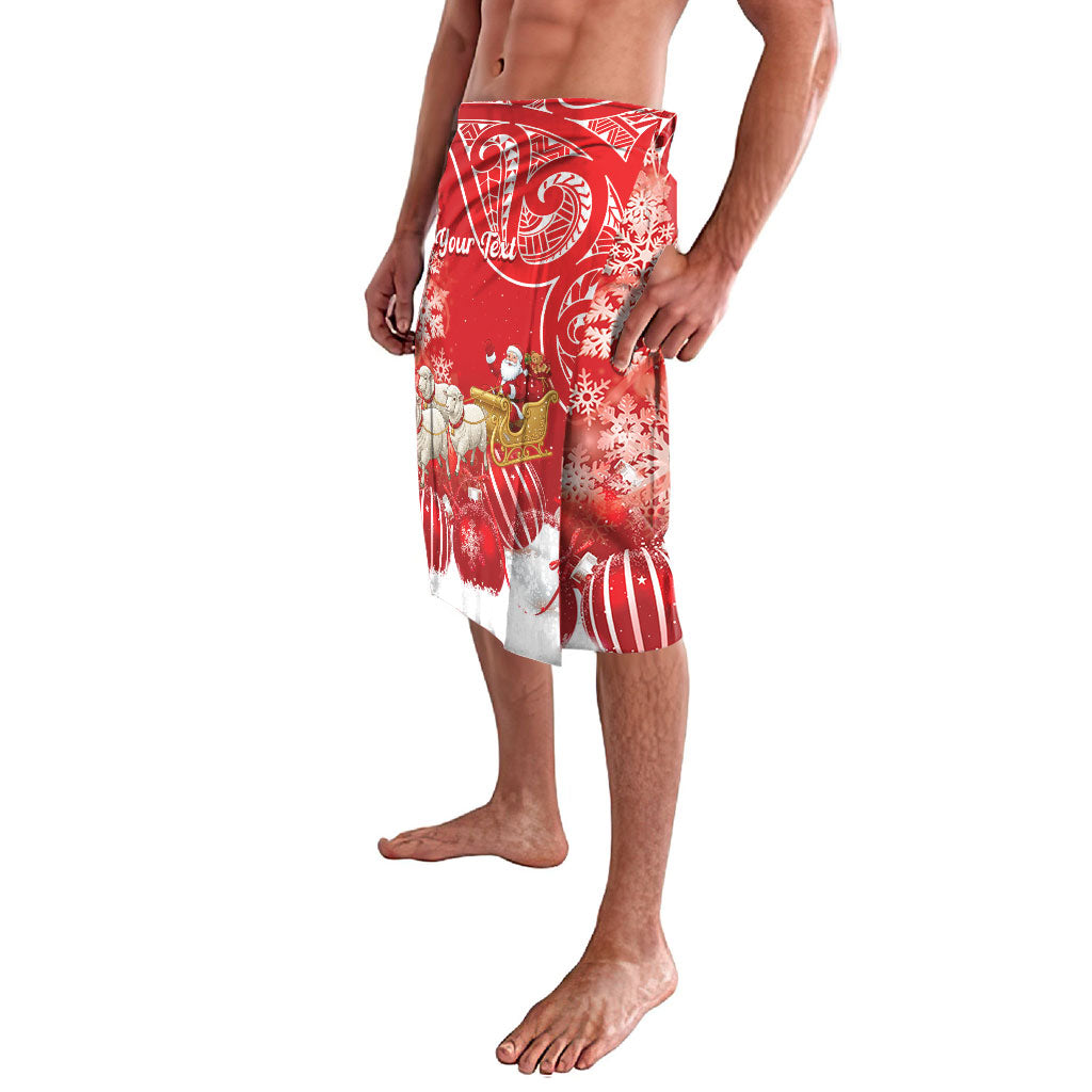 New Zealand Christmas In July Personalised Lavalava Funny Santa Sheep Meri Kirihimete Red LT14 - Polynesian Pride