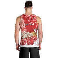 New Zealand Christmas In July Personalised Men Tank Top Funny Santa Sheep Meri Kirihimete Red LT14 - Polynesian Pride